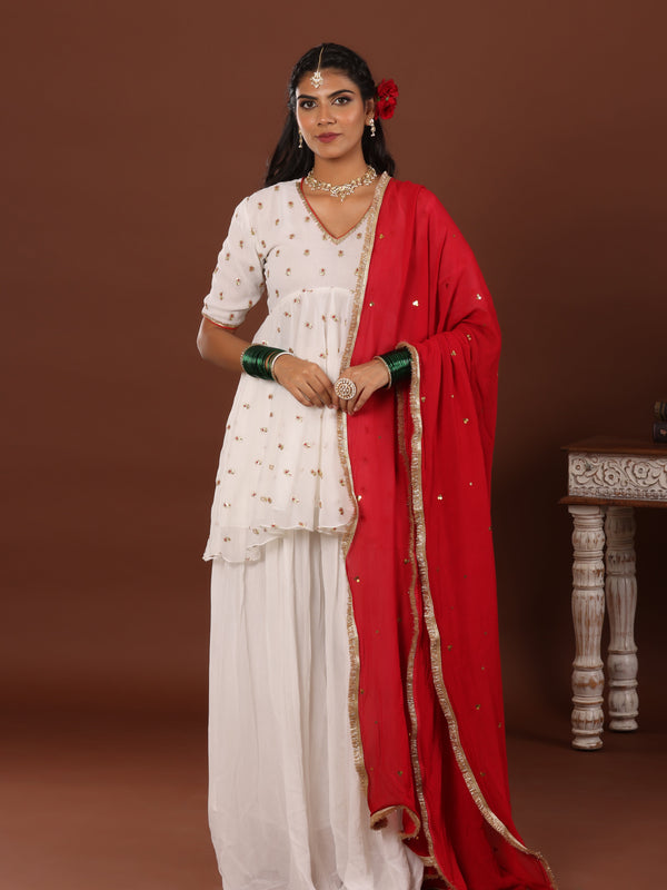 Niqhat Georgette Gharara suit set - Jiraazi