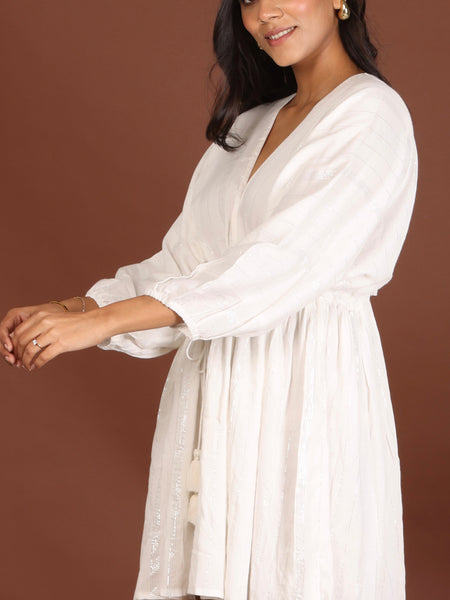 Coastal Lurex Crepe Dress - Jiraazi