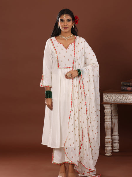 Niqhat Gota Cotton Suit set - Jiraazi