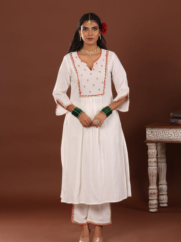 Niqhat Gota Cotton Suit set - Jiraazi