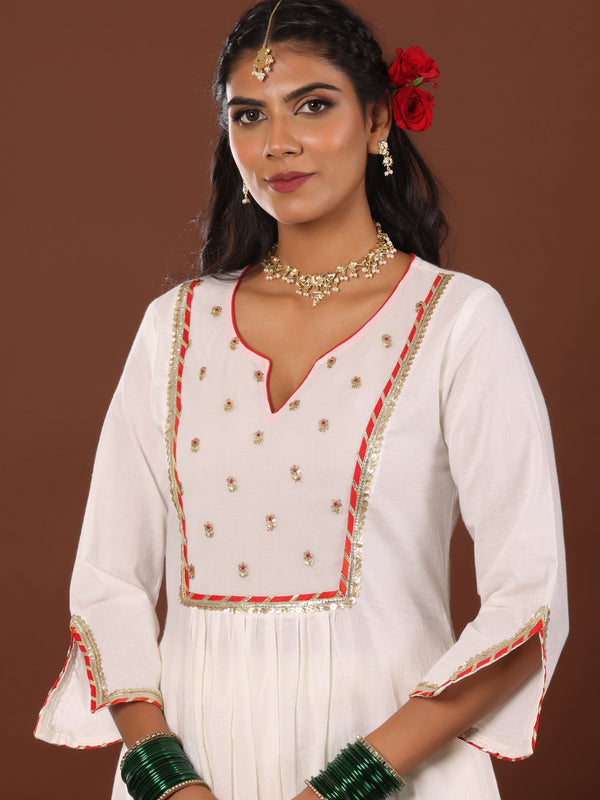 Niqhat Gota Cotton Suit set - Jiraazi