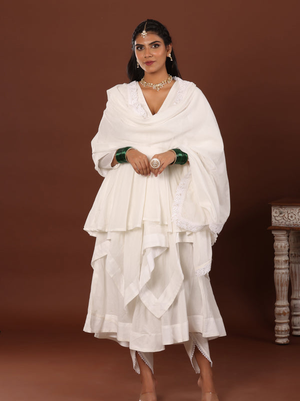 White Mul Dupatta - Jiraazi