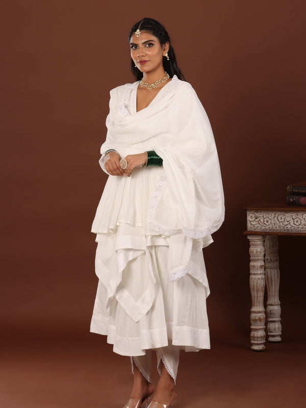 White Mul Dupatta - Jiraazi