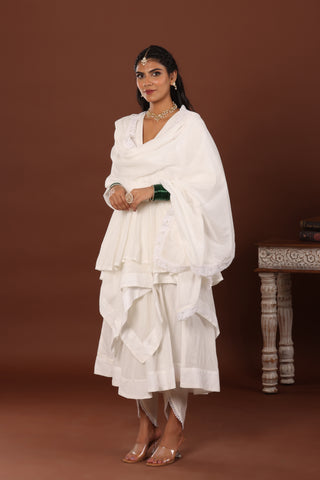 White Mul Dupatta