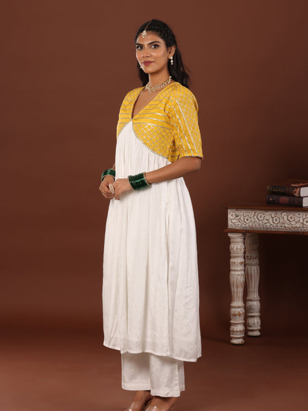 Kanari Gota Alia Cut Kurta - Jiraazi