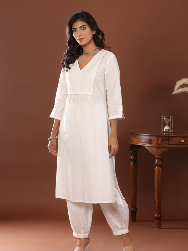 Lurex Boota Cotton Kurta - Jiraazi