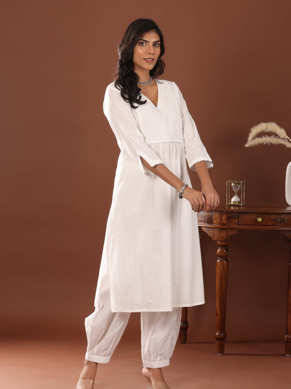Lurex Boota Cotton Kurta - Jiraazi