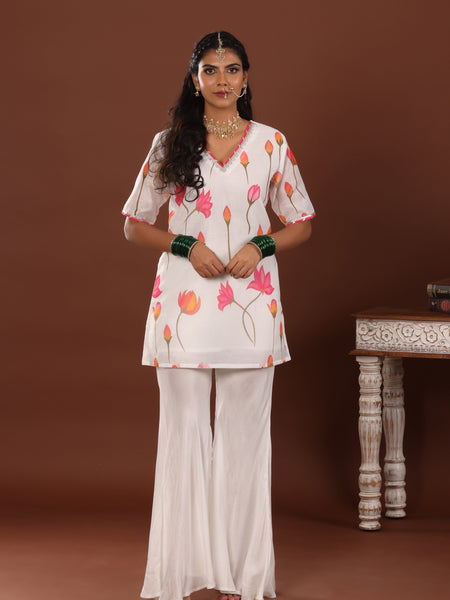 Lotus Print sharara set - Jiraazi