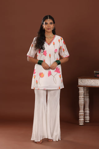 Lotus Print sharara set