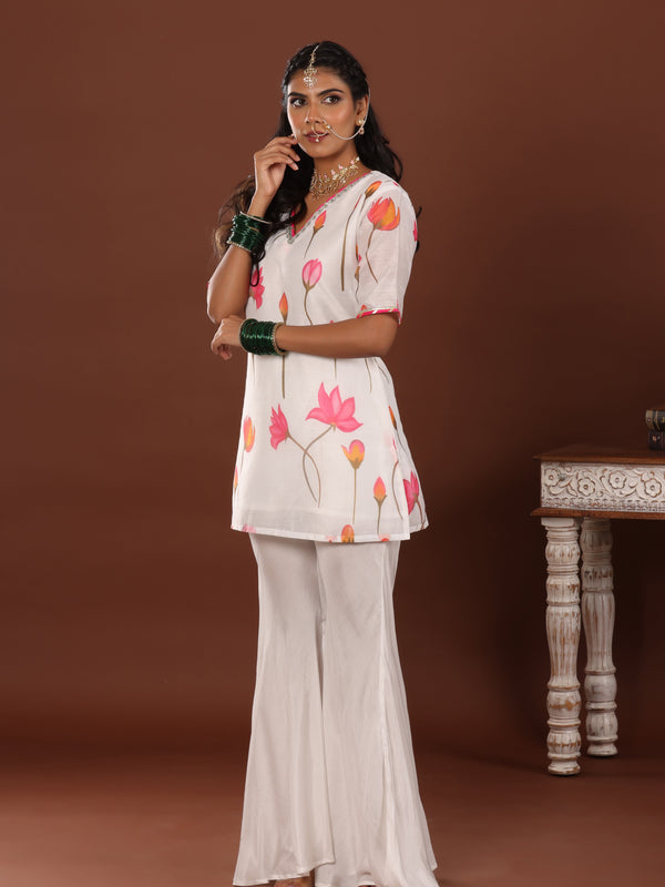 Lotus Print sharara set - Jiraazi