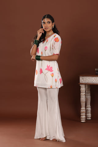 Lotus Print sharara set