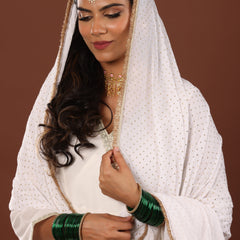 White mukaish work chiffon Dupatta - Jiraazi