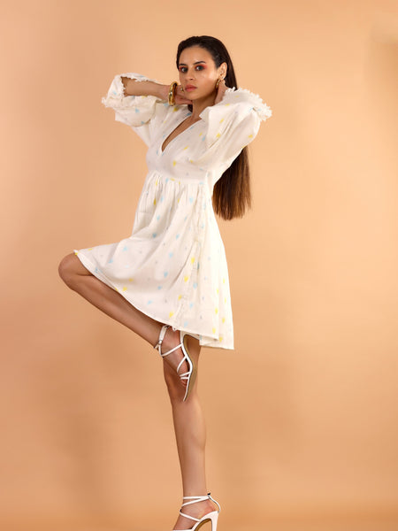 Kai off white cotton lurex dress - Jiraazi