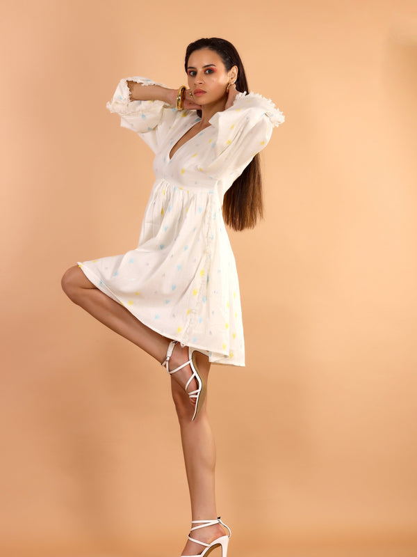 Kai off white cotton lurex dress - Jiraazi