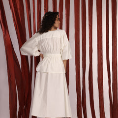 Ariel poplin off white dress - Jiraazi