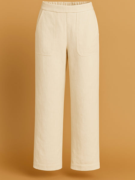 Liza Off White Linen Pant - Jiraazi