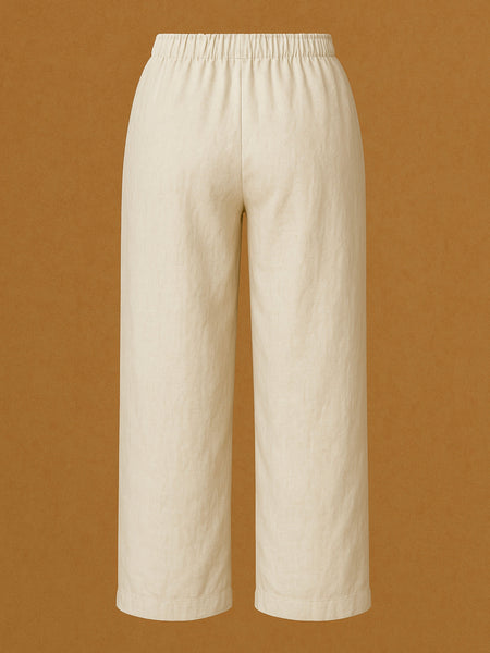 Liza Off White Linen Pant - Jiraazi