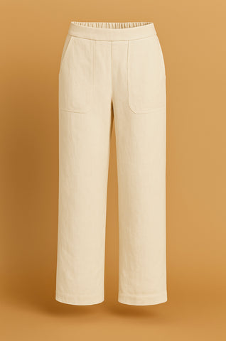 Liza Off White Linen Pant