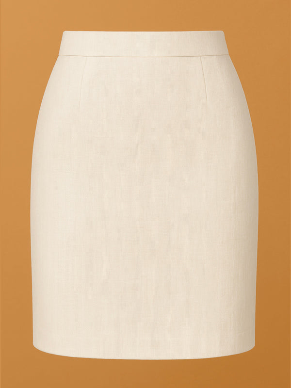 Off White Pencil Linen Skirt - Jiraazi