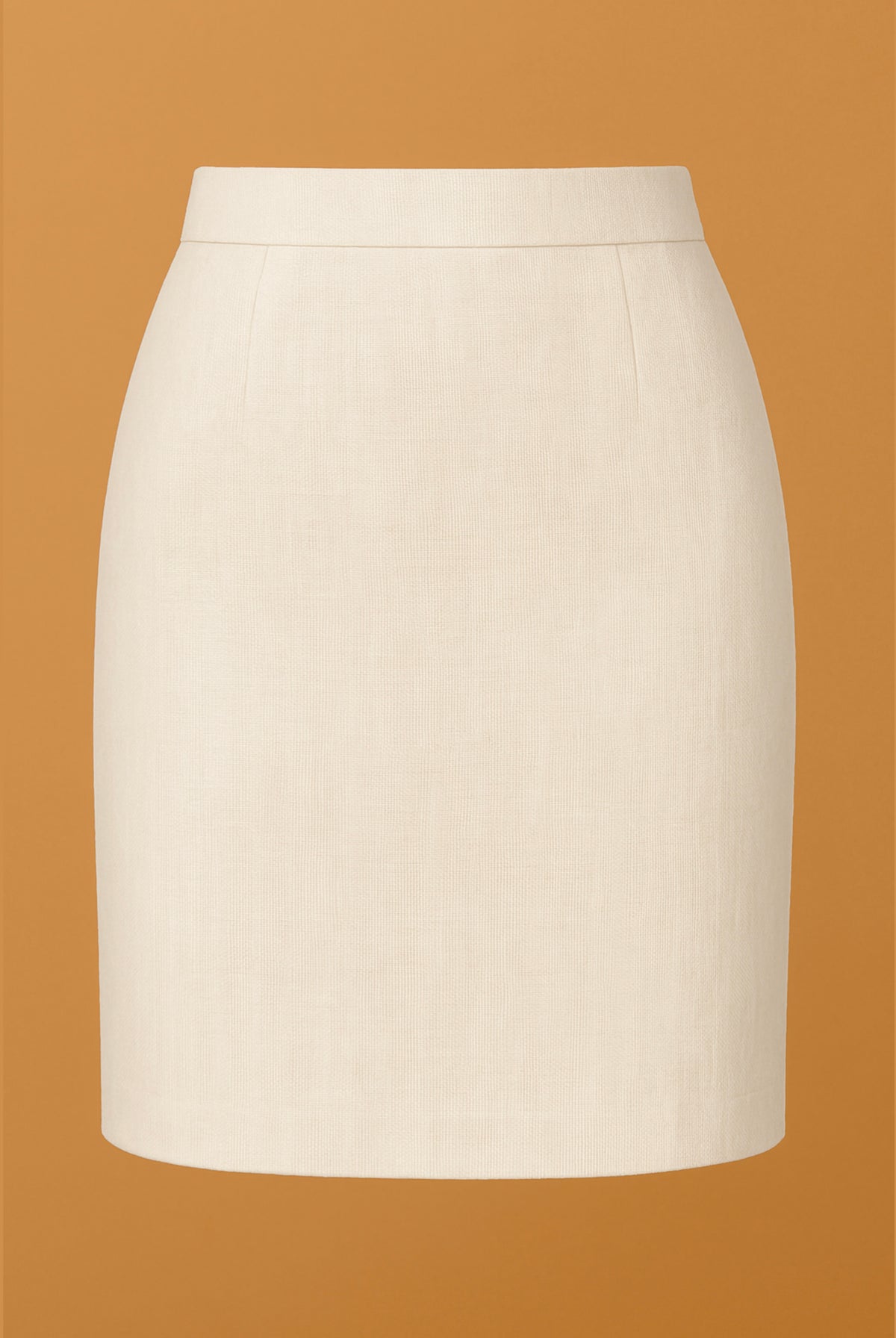Off White Pencil Linen Skirt