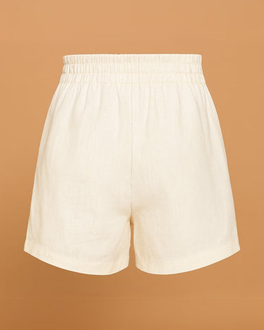 Off White Linen Shorts