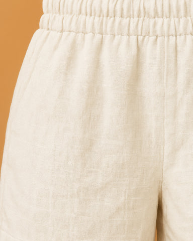 Off White Linen Shorts