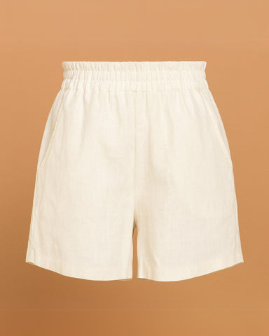 Off White Linen Shorts