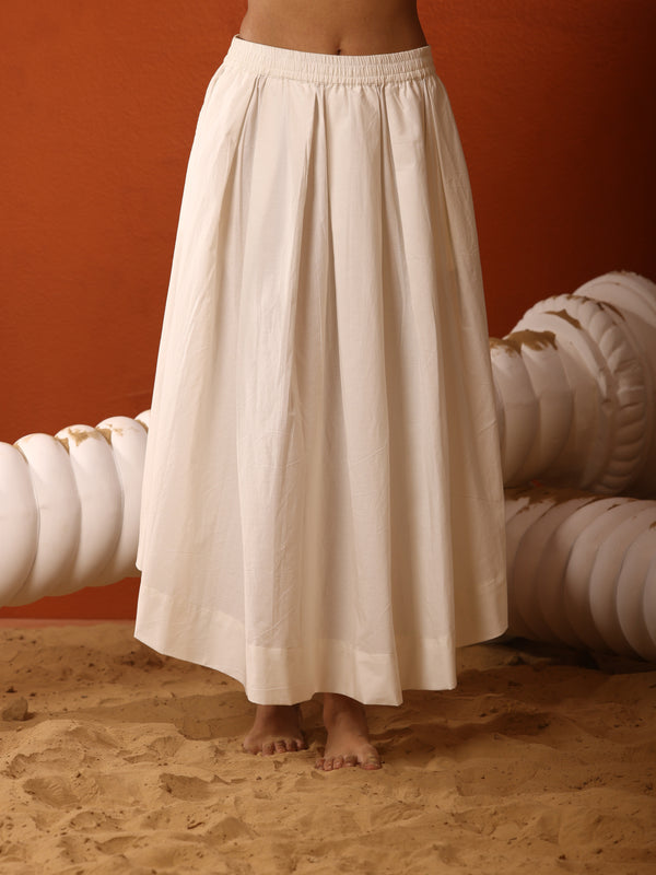 Poplin Midi Skirt With Pockets
