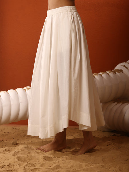 Poplin Midi Skirt With Pockets