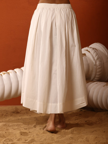 Poplin Midi Skirt With Pockets