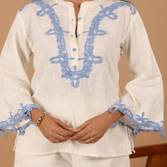 Dusty Off white Cotton Top - Jiraazi