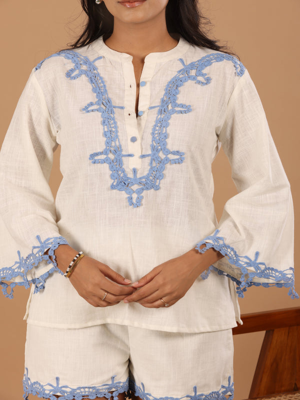 Dusty Off white Cotton Top - Jiraazi