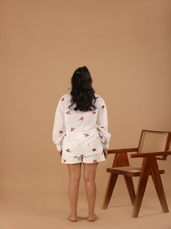 Floral Cotton Mul Shirt - Jiraazi