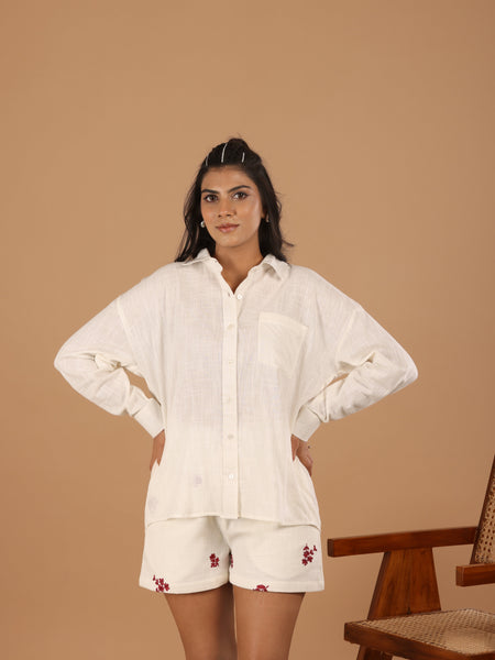 Basic Off white Cotton Shirt - Jiraazi