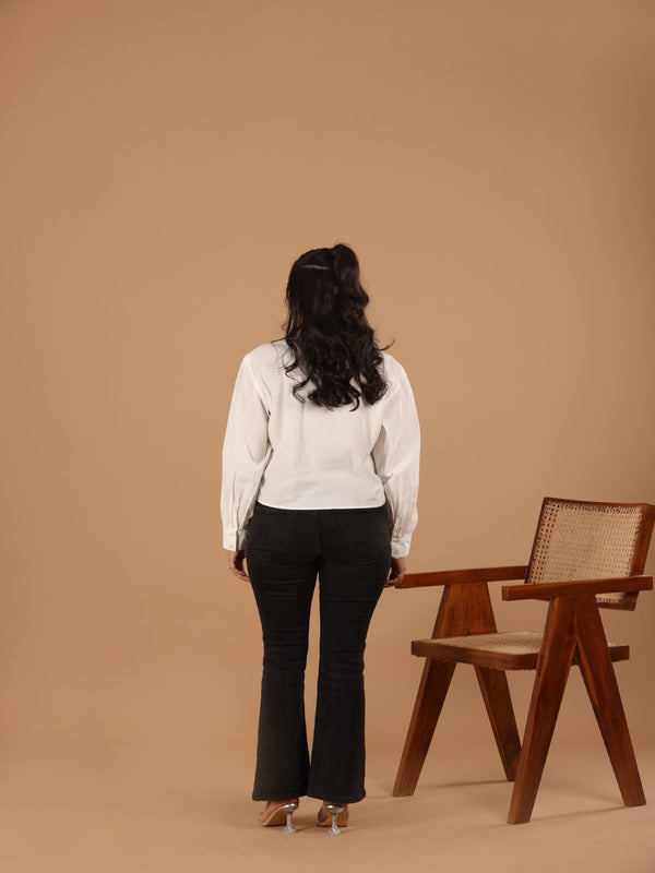 Daisy Cotton Crop Shirt - Jiraazi