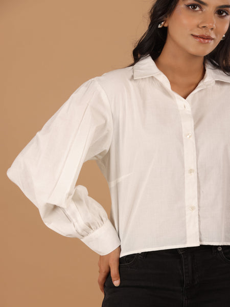 Daisy Cotton Crop Shirt - Jiraazi