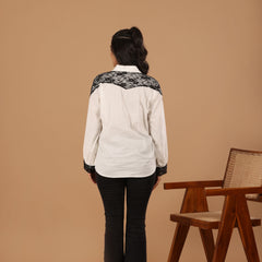 Lace Detail Cotton Shirt - Jiraazi