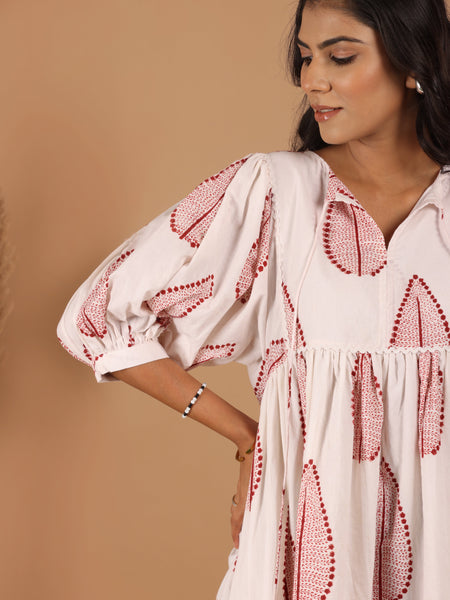 Handblock print Cotton Dress - Jiraazi