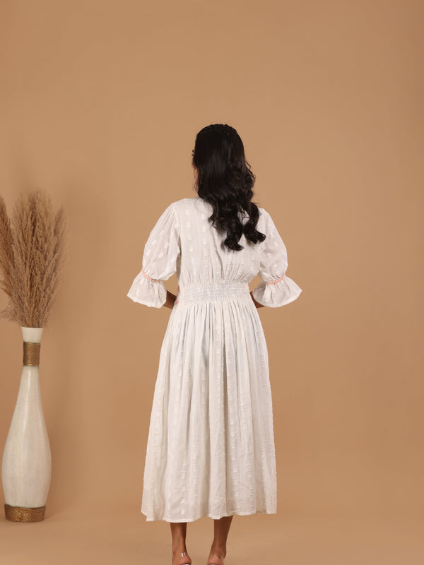 Bibi Cotton Lurex Midi Dress - Jiraazi